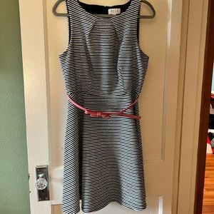 Elle Striped Dress with Pink belt size Medium
